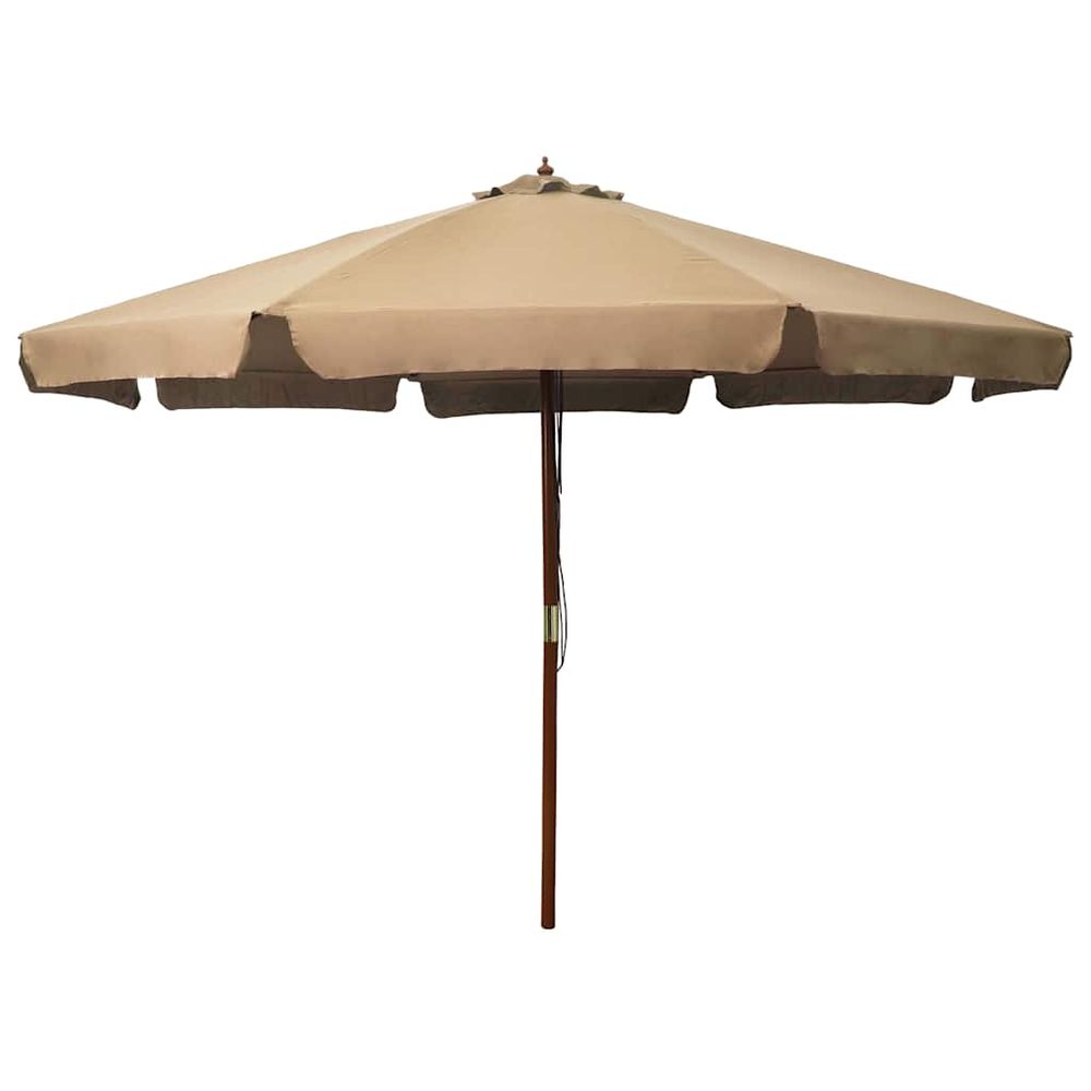 Parasol d'extérieur avec mât en bois 330 cm taupe