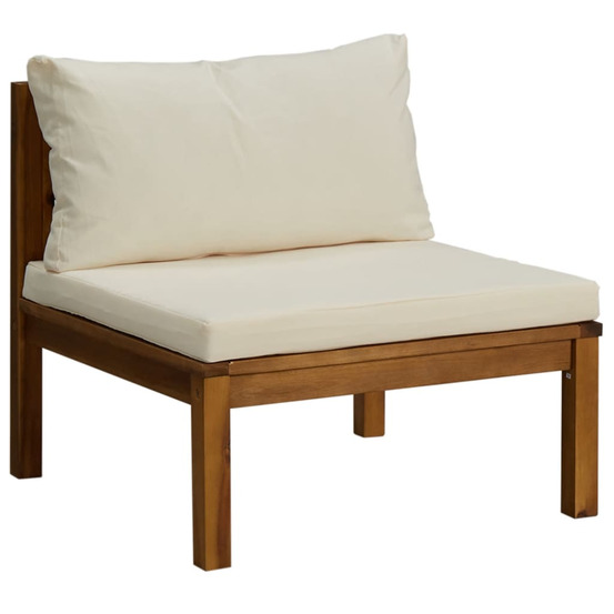Canapé de milieu sectionnel avec coussin blanc crème acacia