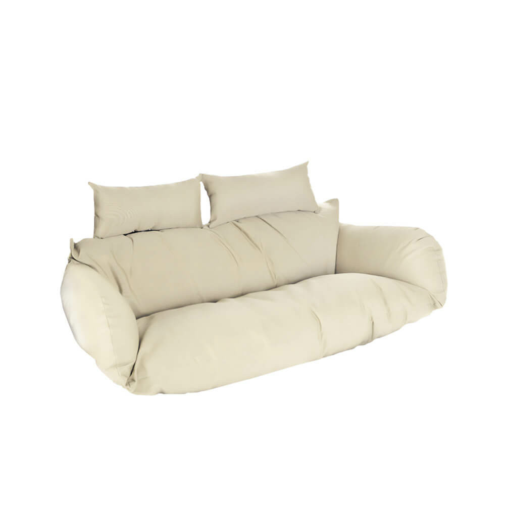Home deluxe coussin pour fauteuil suspendu en poly rotin twin - crème 105 x 41 x 45 cm avec coussins d'assise et de dossier,