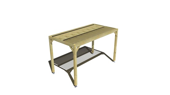 Pergola bois • 4m x 2m • indépendante • sens largeur • lames orientables bioclimatiques incluses • livraison comprise