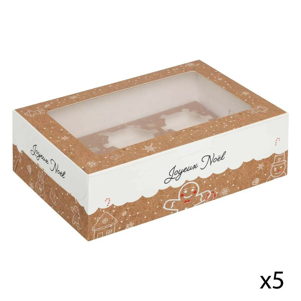 Lot de 5 boîtes à cupcakes 