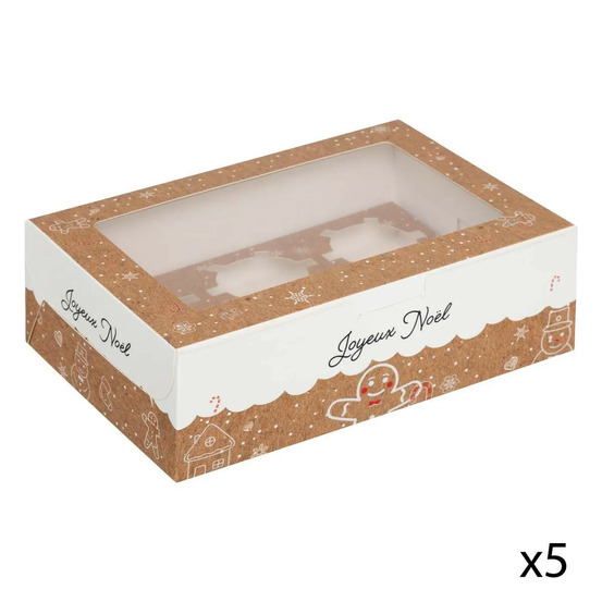 Lot de 5 boîtes à cupcakes