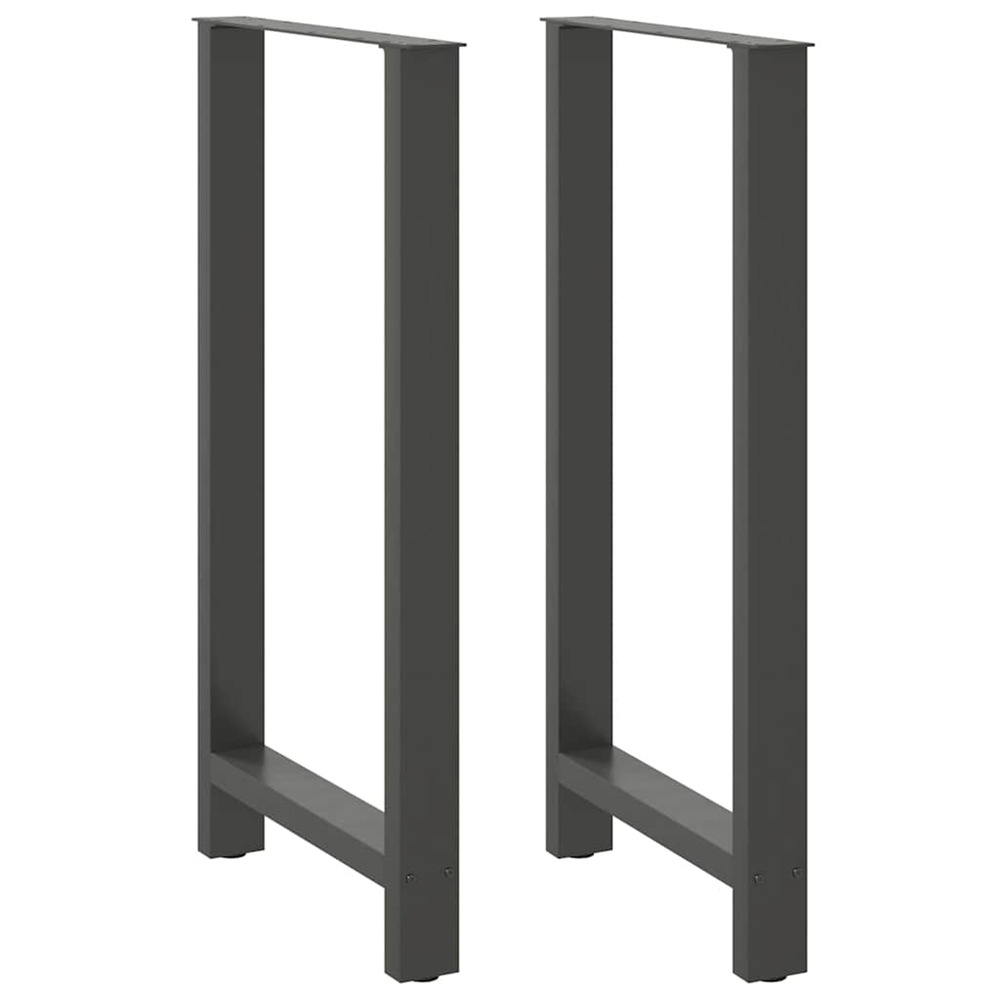 Pieds de table de bar anthracite 2 pièces 60 x (110-111) cm acier