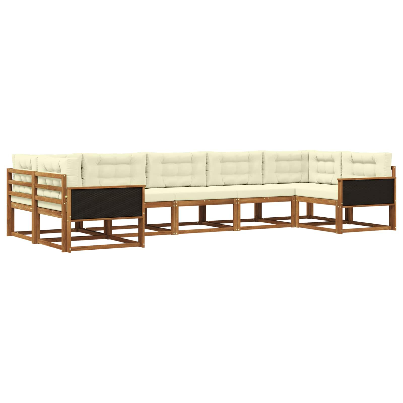 Ensemble de canapés d'extérieur 7 pcs naturel et crème
