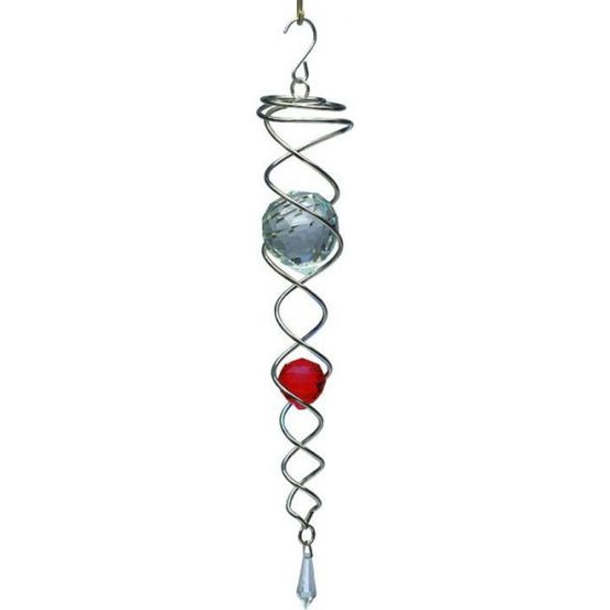 Mobile à vent design crystal tail rouge