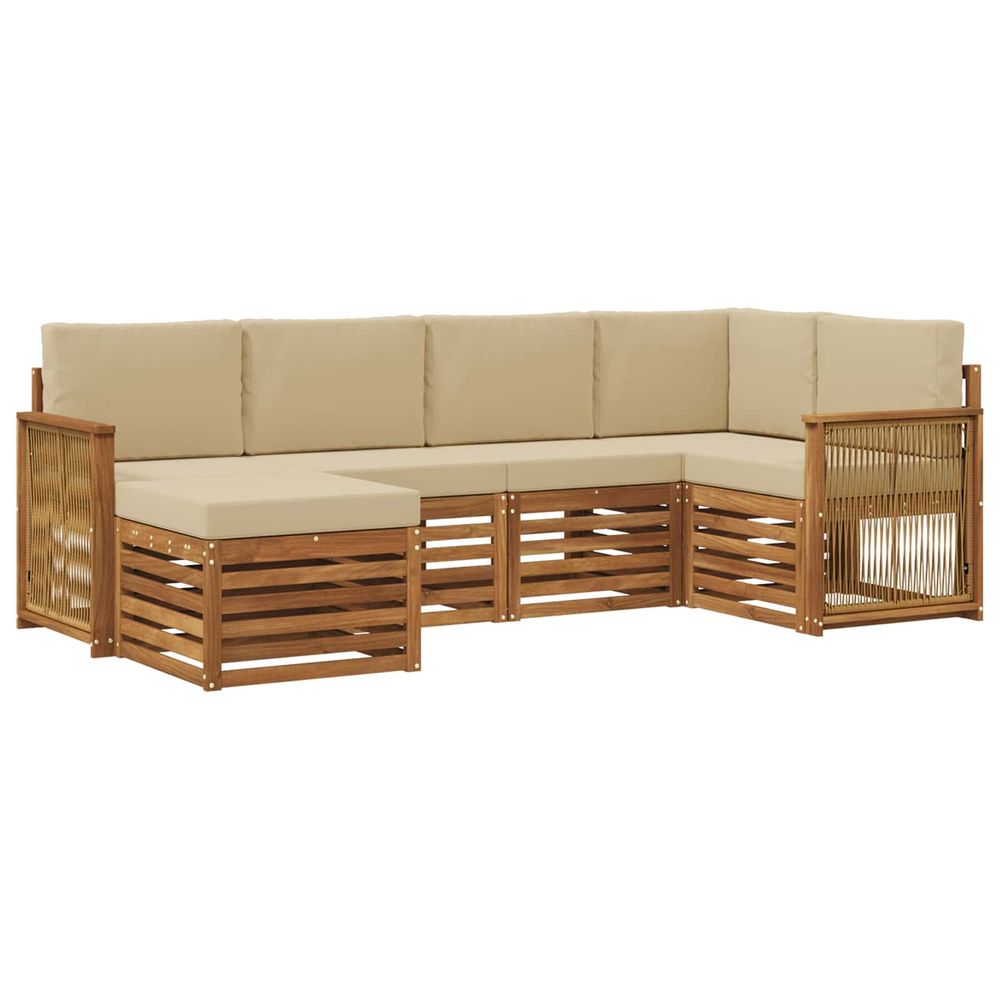 Ensemble de canapés d'extérieur 5 pc naturel