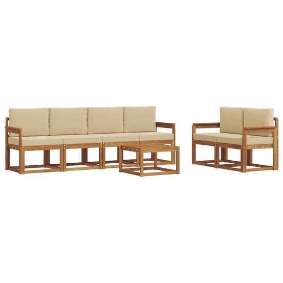 Ensemble de canapés d'extérieur 7 pcs naturel et beige