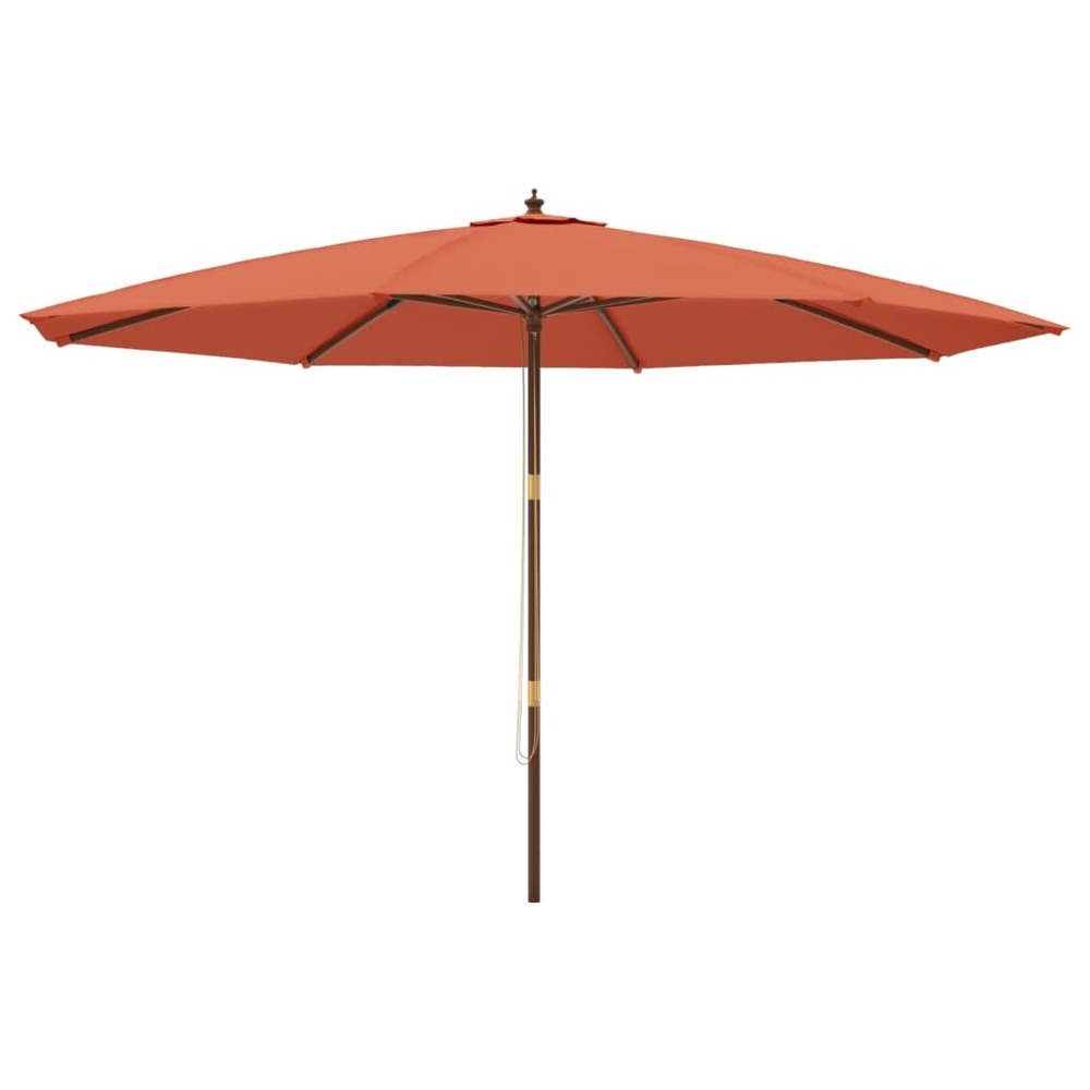 Parasol de jardin avec mât en bois 400 x 273 cm orange