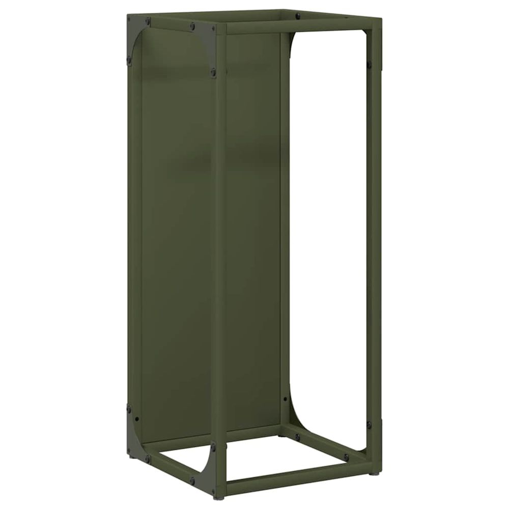 Portant de bois chauffage vert olive 25x25x60 cm