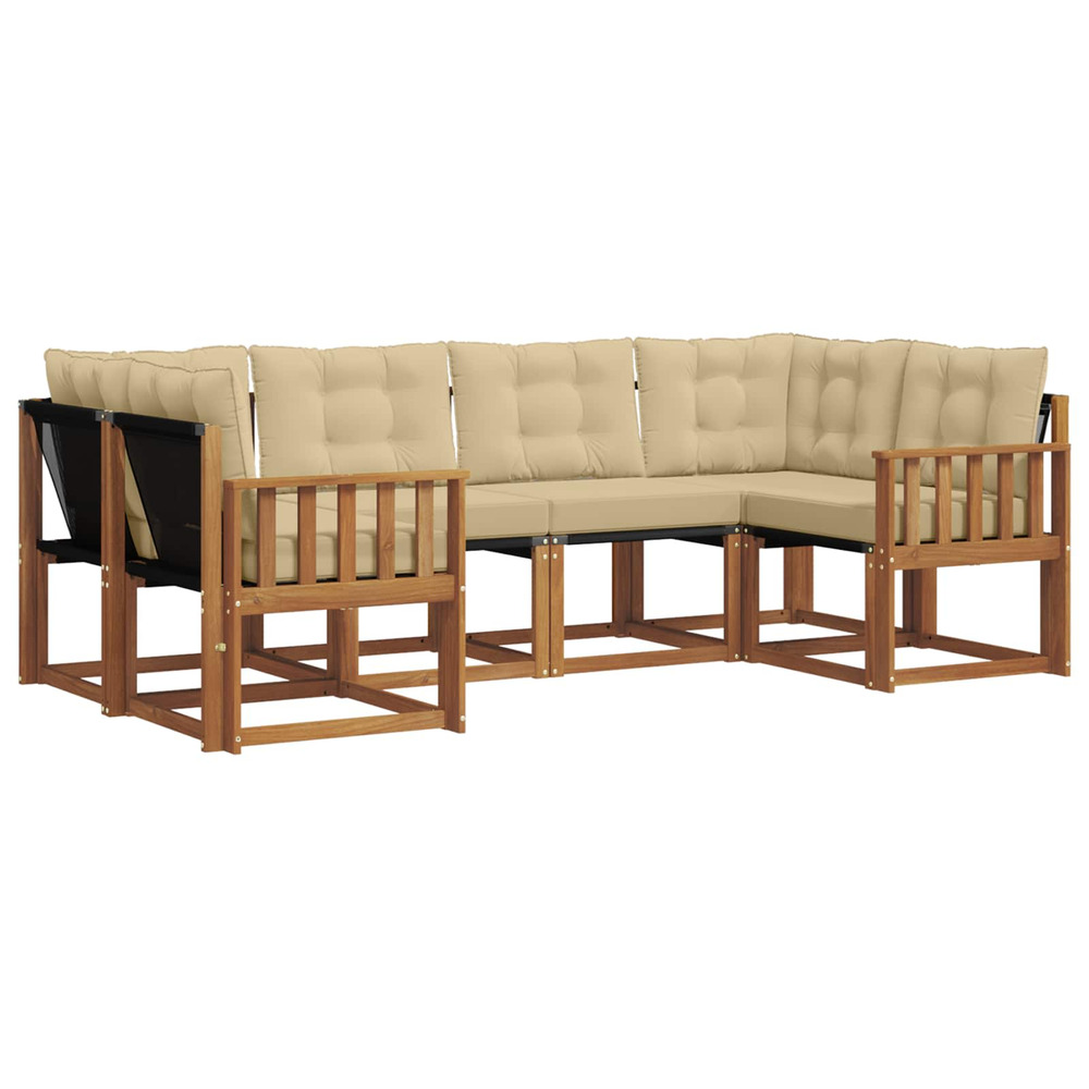 Ensemble de canapés d'extérieur 6 pcs naturel et beige