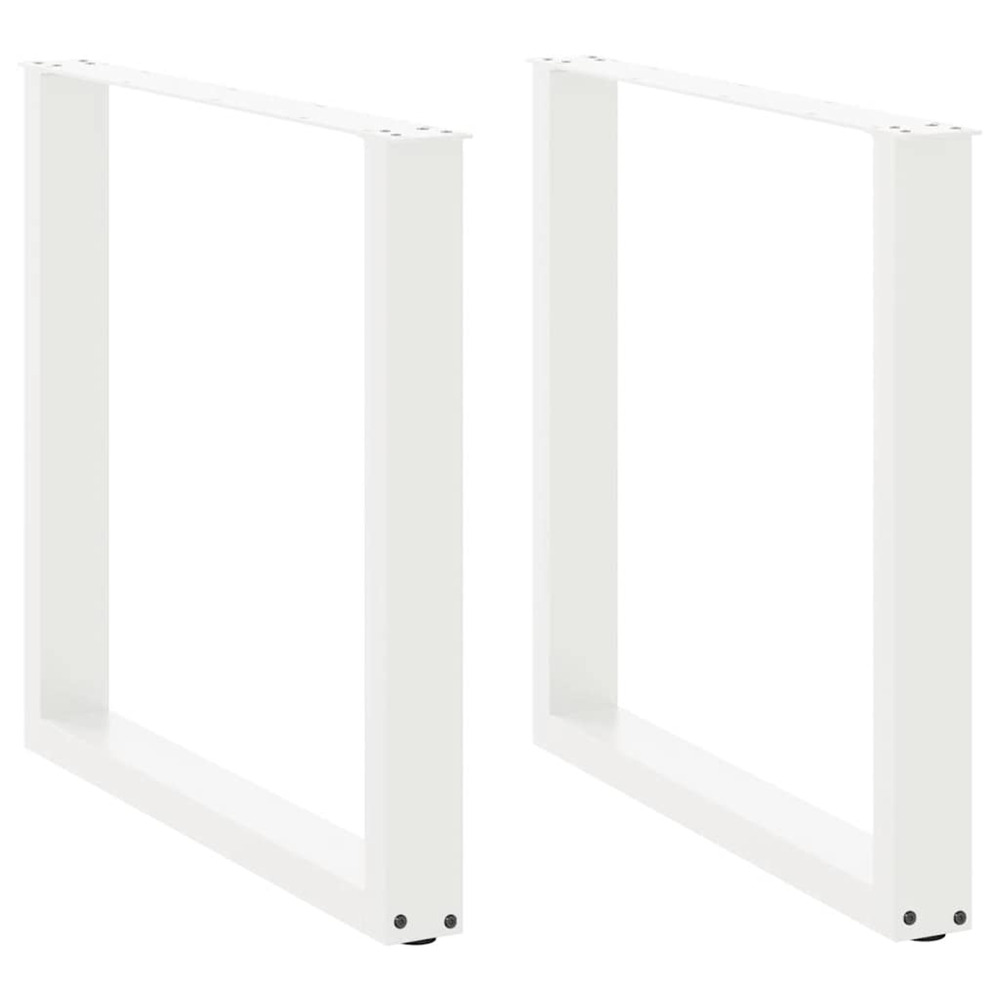 Pieds de table à manger en u 2 pièces blanc 80 x (72-73) cm acier