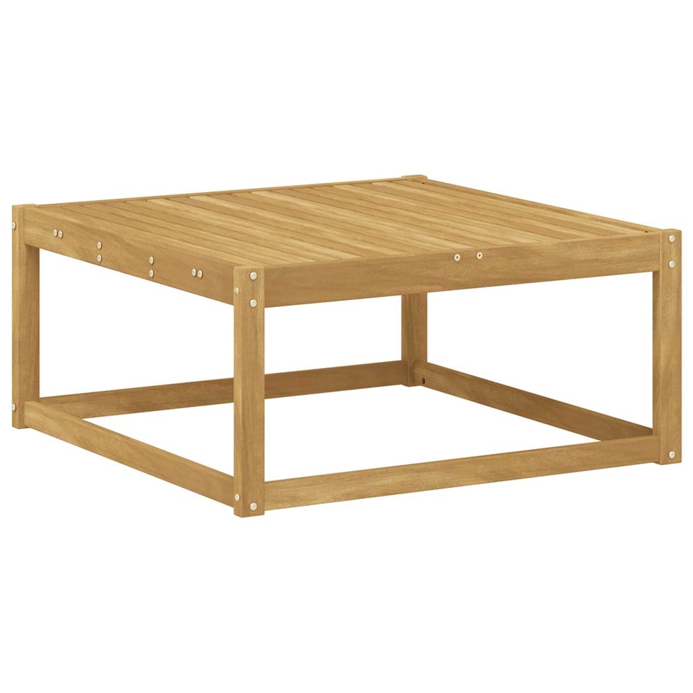 Pouf d'extérieur bois d'acacia massif blanc 79 x 79 x 37 cm