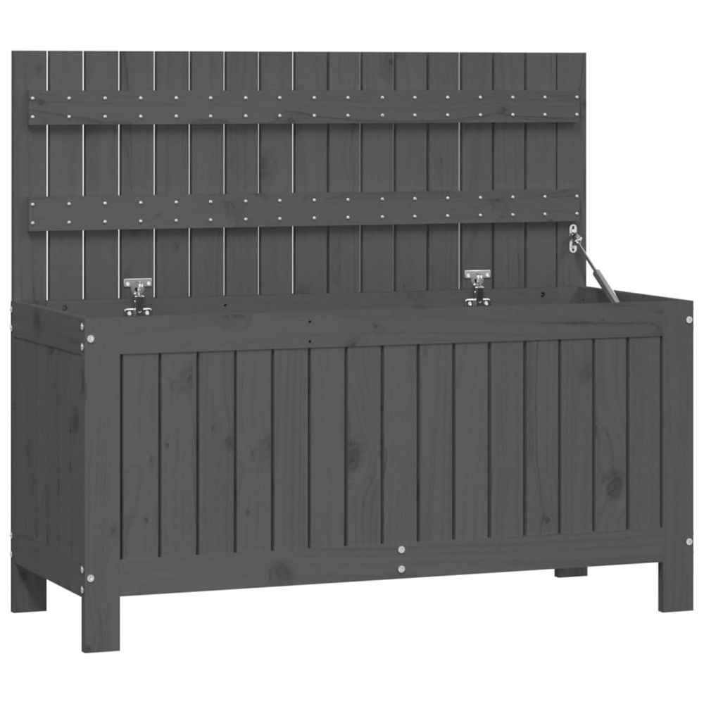 Boîte de rangement de jardin gris 108x42,5x54 cm bois de pin