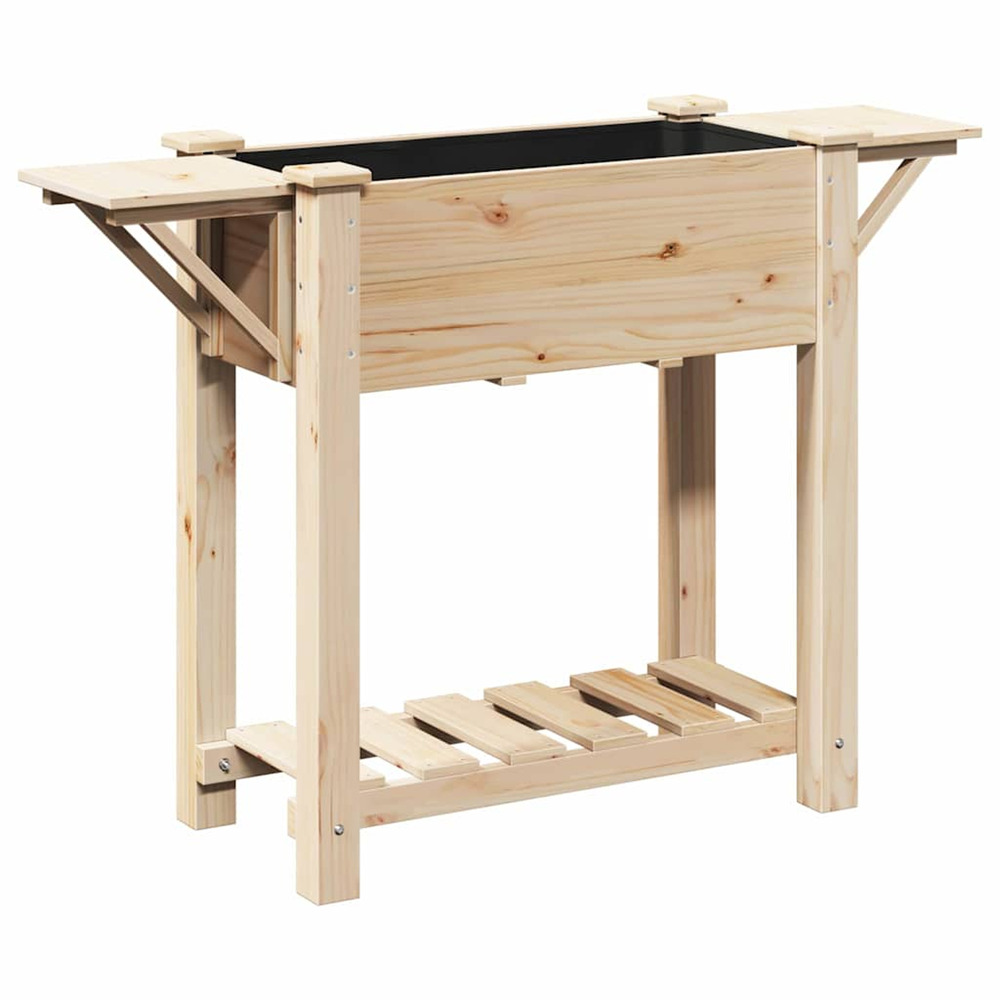 Cache-pot de jardin avec étagère beige 111 x 37 x 76. 5 cm