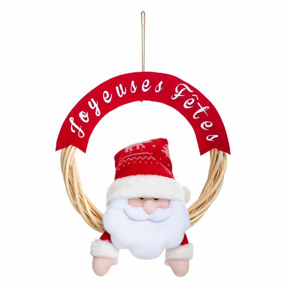 Couronne de noël joyeuses fêtes et sa peluche d 33 cm