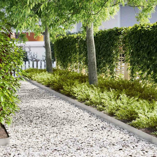 Bordure de pelouse 20 pcs argent 100 x 0.05 x 20 cm