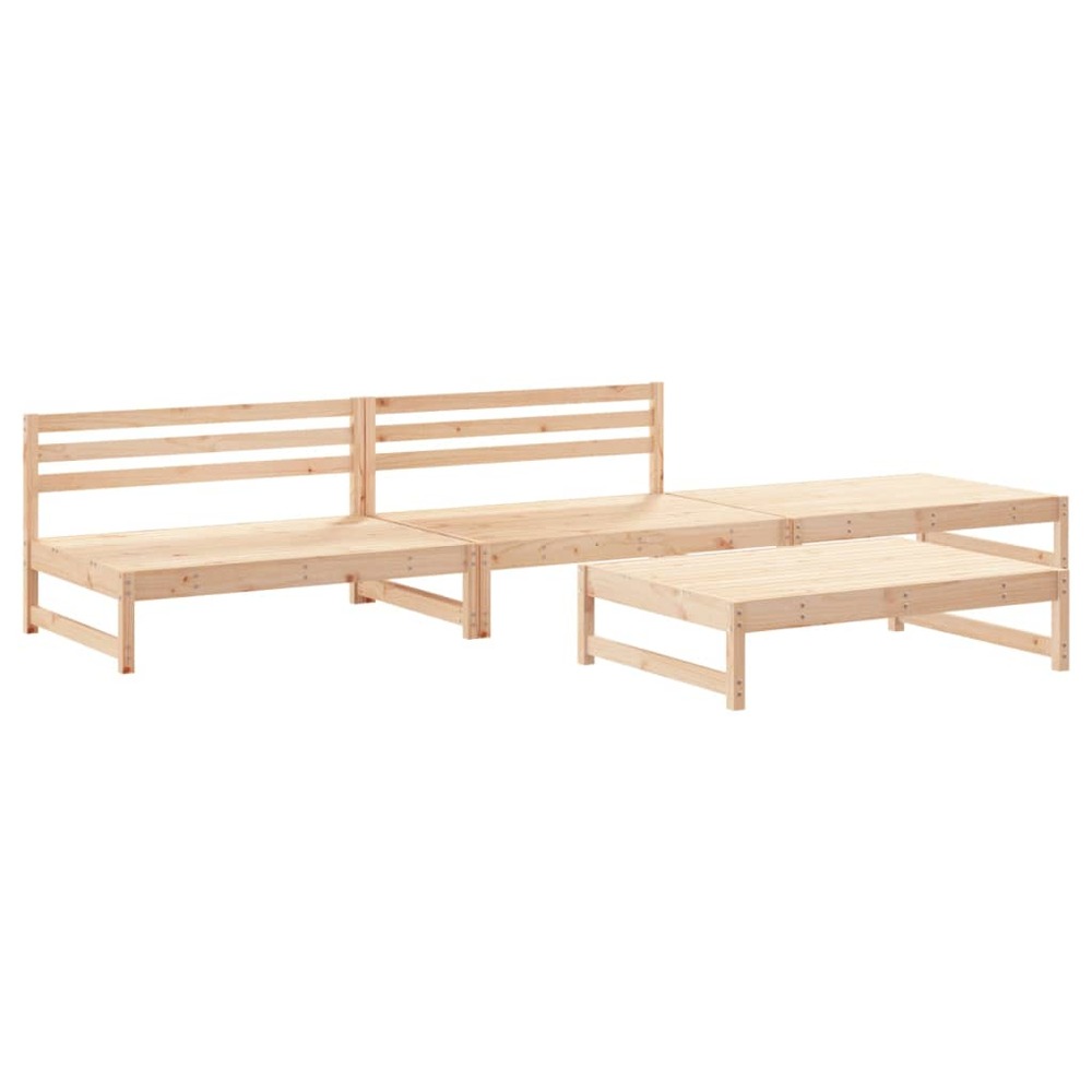 Salon de jardin 4 pcs bois massif de pin
