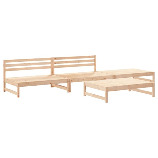 Salon de jardin 4 pcs bois massif de pin