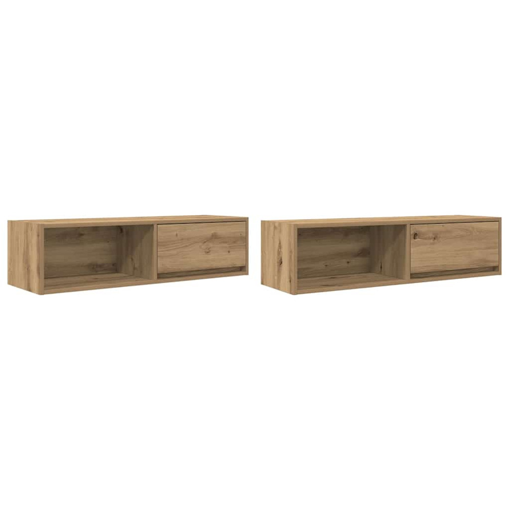 Meubles tv 2 pcs chêne artisanal 100x31x25,5 cm bois ingénierie