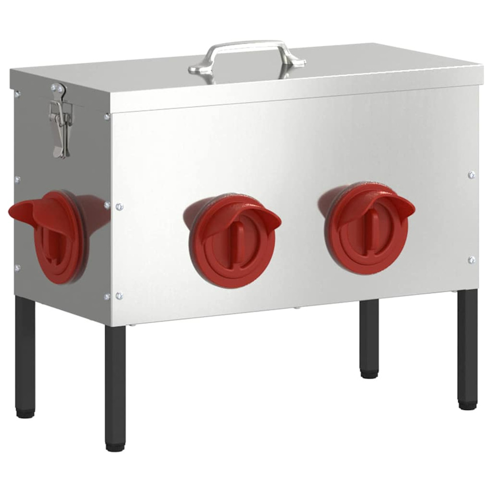 Mangeoire pour poules argent 41,5 x 20,5 x 33 cm