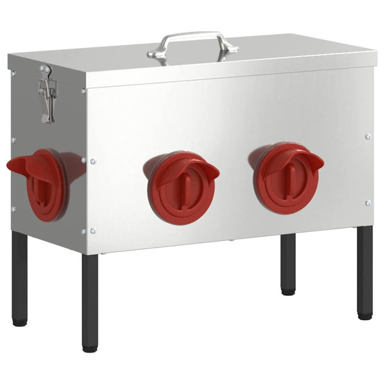 Mangeoire pour poules argent 41,5 x 20,5 x 33 cm