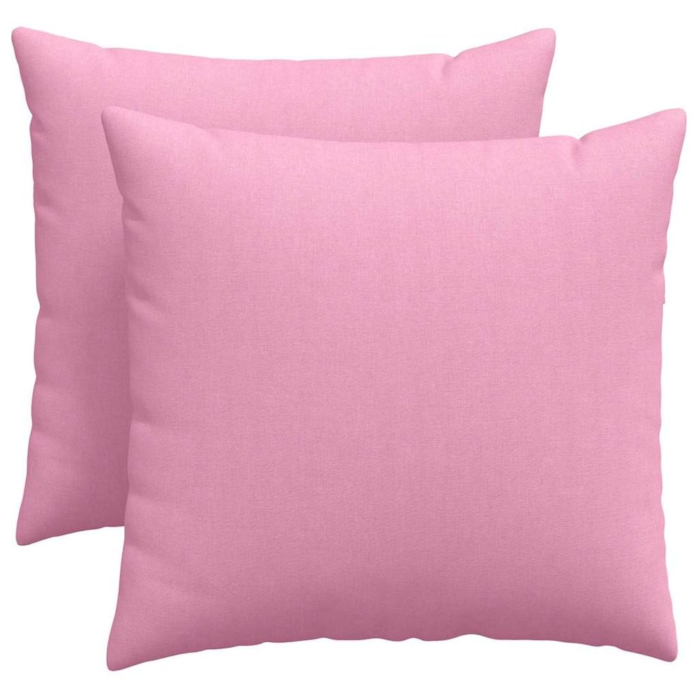 Coussins de canapé 2 pc tissu rose 50 x 50 cm