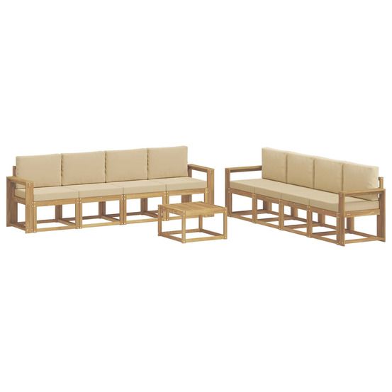 Ensemble de canapés d'extérieur 9 pc blanc et beige