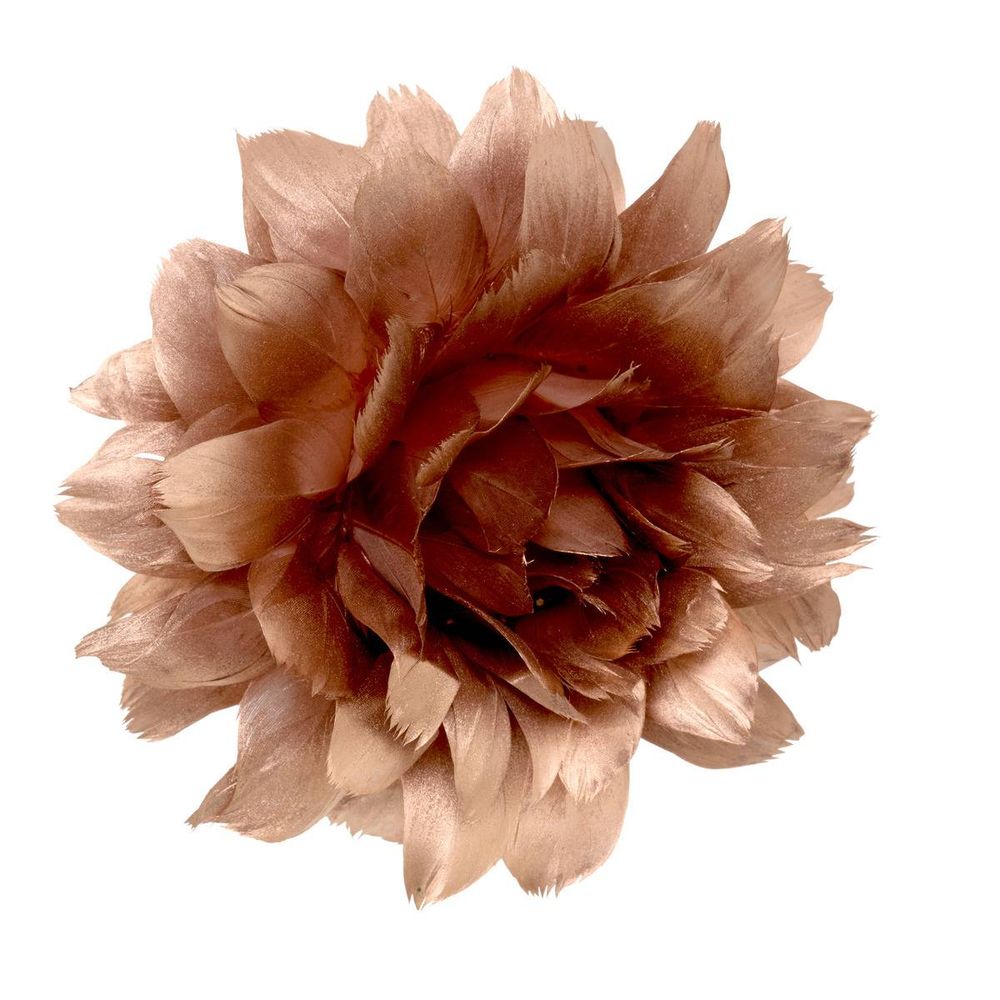 Suspension de sapin fleur en plumes métallisées 12 cm