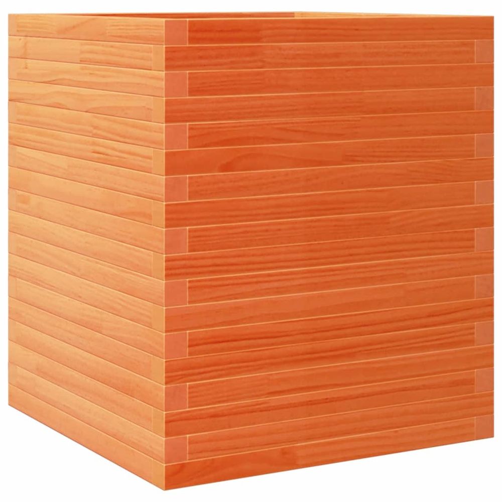 Jardinière d'extérieur cire marron 60x60x68,5 cm bois de pin massif
