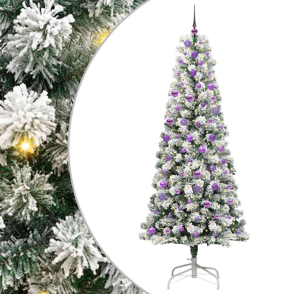 Sapin de noël artificiel à branches articulées vert et blanc