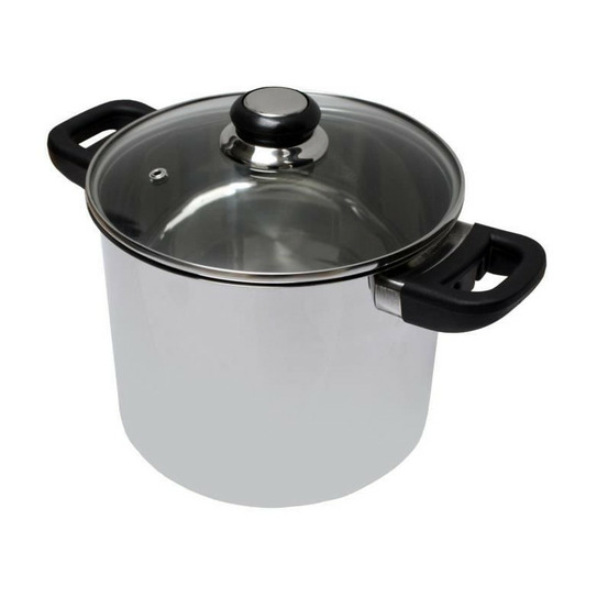 Baumalu traiteur inox + couvercle verre saphir bakelite - 24 cm