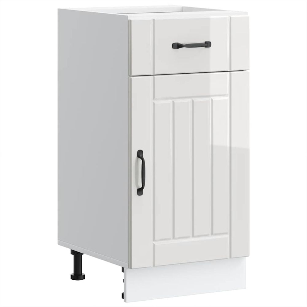Armoire de cuisine lucca blanc brillant bois ingénierie