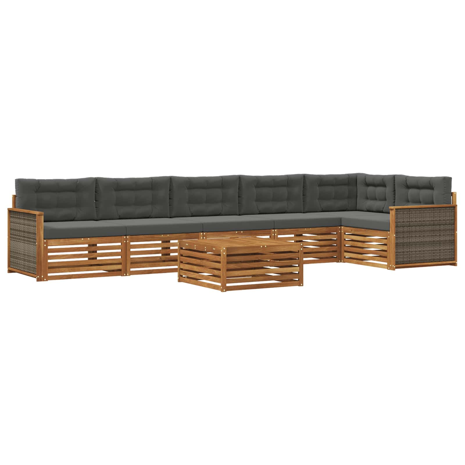 Ensemble de canapés d'extérieur 7 pcs naturel et anthracite