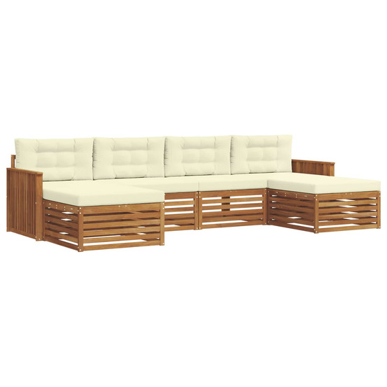 Ensembles de canapés avec coussin 6 pcs naturel et crème