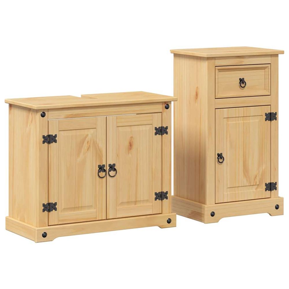 Ensemble de meubles salle de bain 2 pcs corona bois pin massif