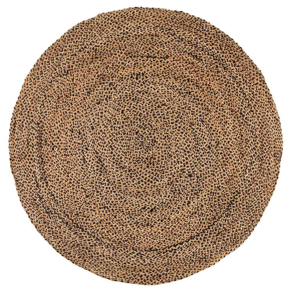 Tapis rond en jute et coton elliot 160 cm carbone