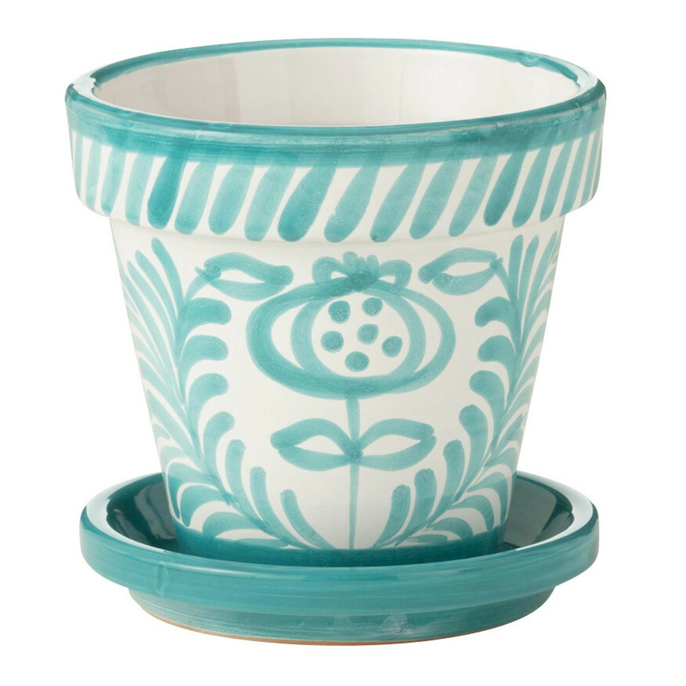 Pot avec soucoupe en céramique 