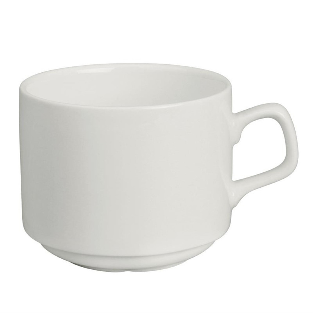 Tasses empilables porcelaine blanche 200 ml - lot de 6 - lumina fine china