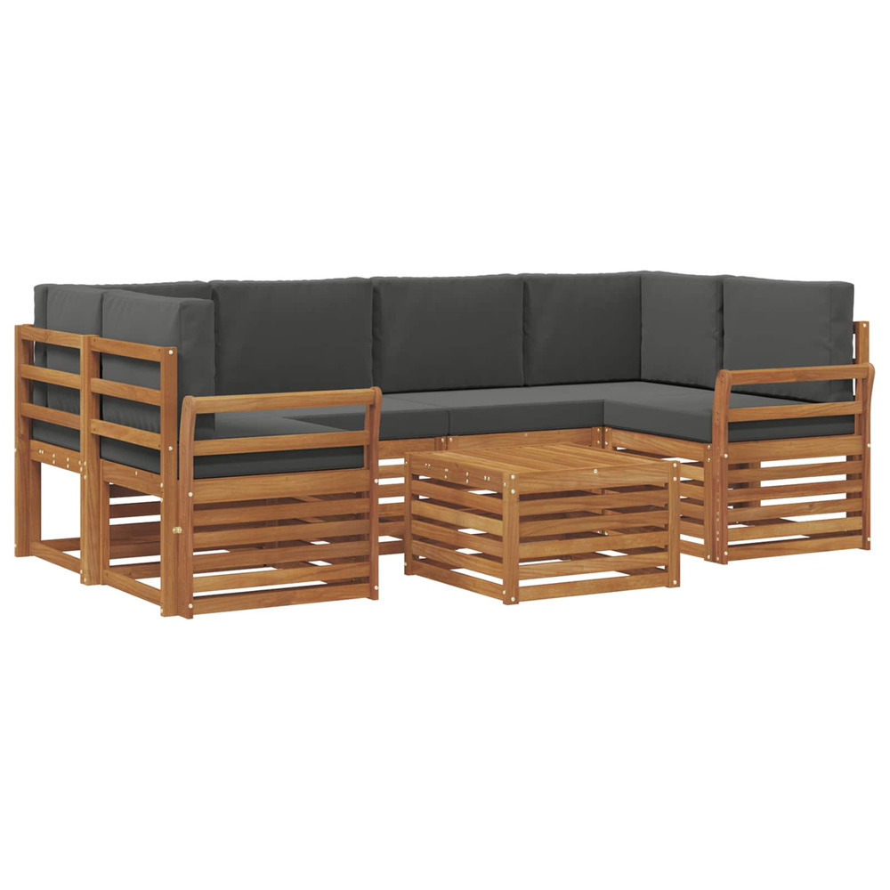 Ensemble de canapés d'extérieur 7 pcs naturel et anthracite