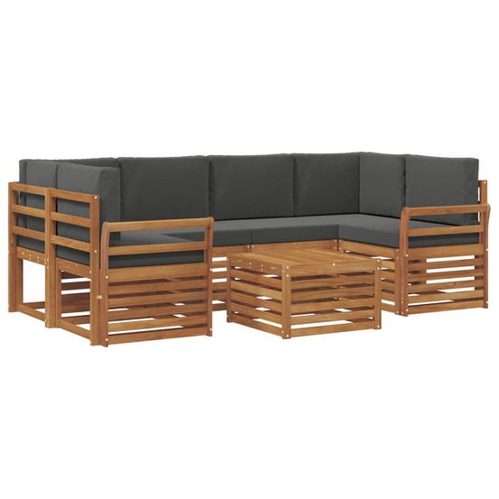 Ensemble de canapés d'extérieur 7 pcs naturel et anthracite