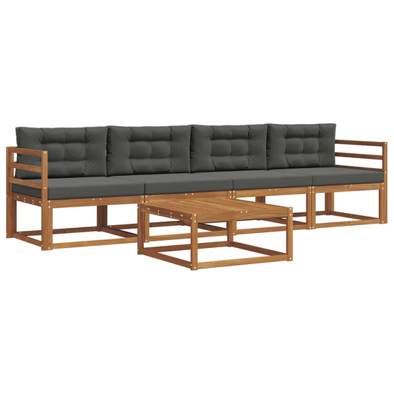 Ensemble de canapés d'extérieur 5 pcs naturel et anthracite