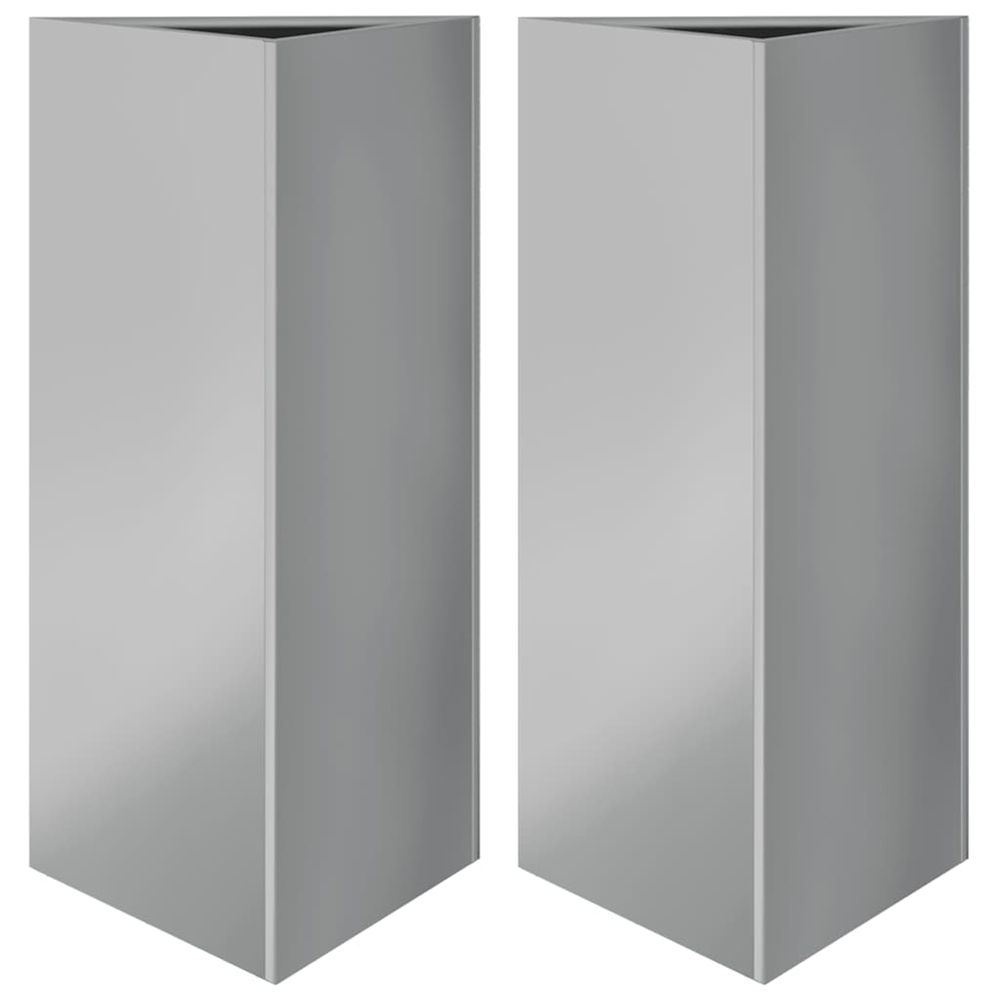 Jardinière d'extérieurs 2 pcs triangulaire 40x34,5x75 cm acier galvanisé