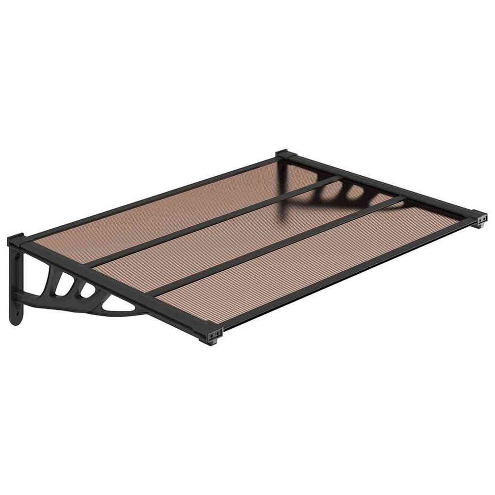 Auvent de porte noir 122x90 cm polycarbonate