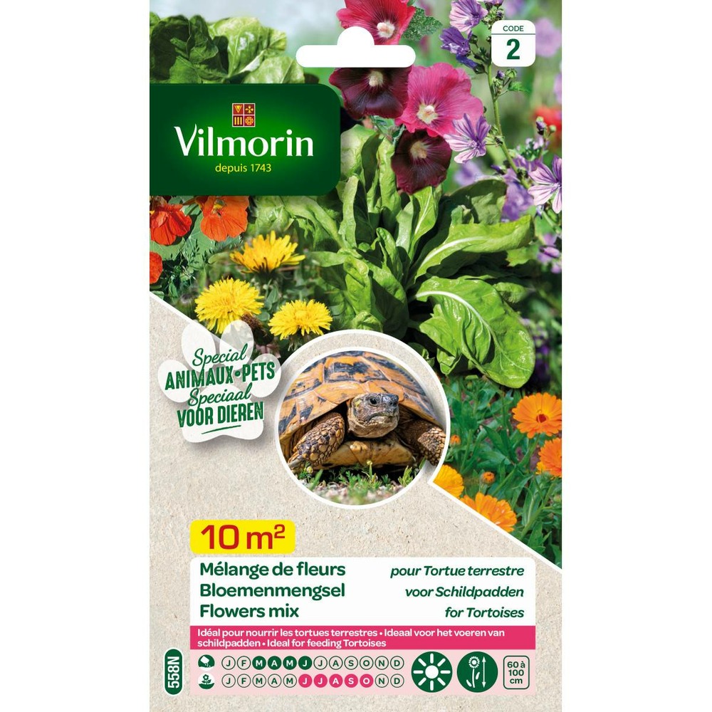 Sachet de graines mélanges de fleurs pour tortues terrestres 10m²