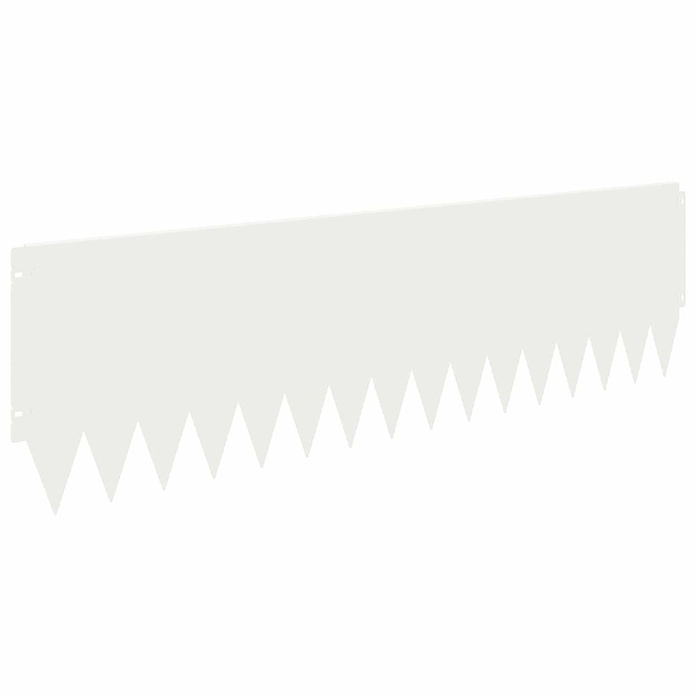 Bordure de pelouse 10 pc 103 x 30 cm acier blanc