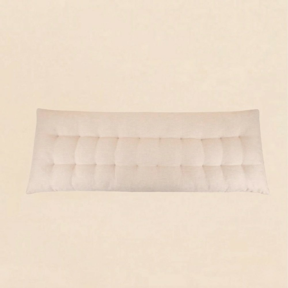 Coussin banc effet lin déperlant & anti-uv gris beige 120x40cm