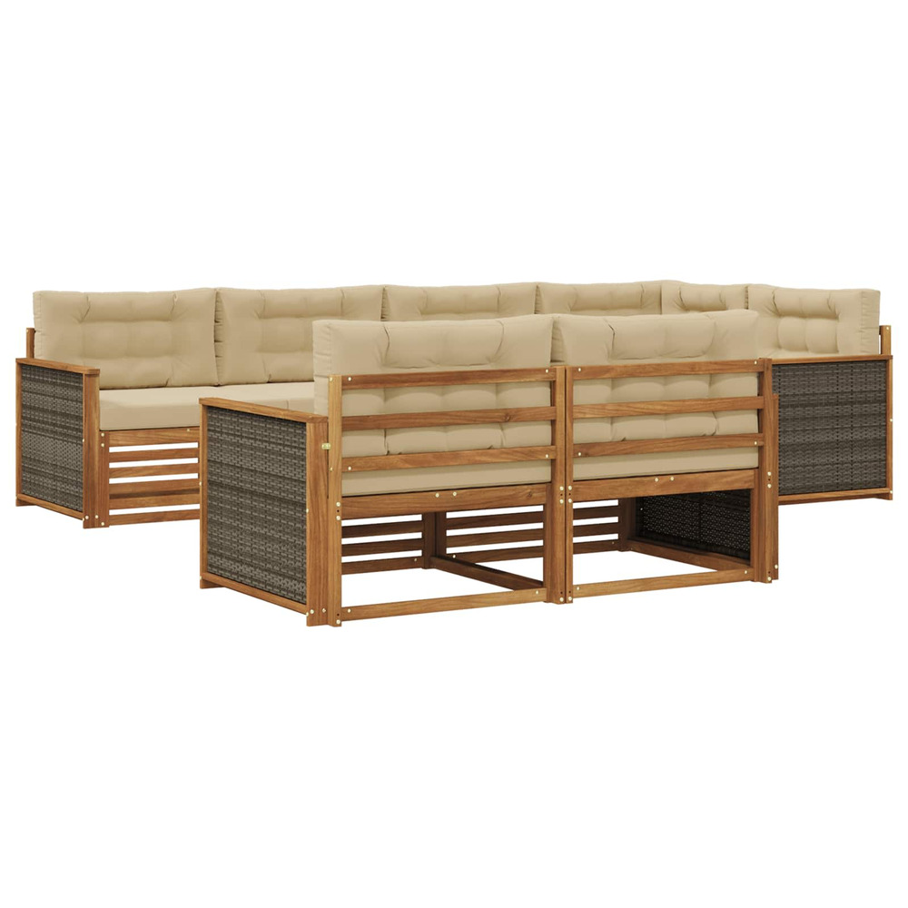 Ensemble de canapés d'extérieur 7 pcs naturel et beige