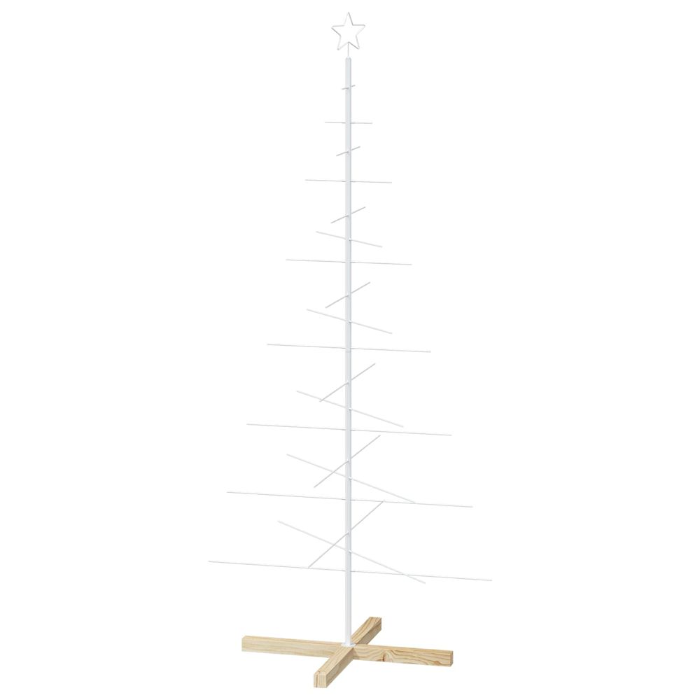 Sapin de noël en métal avec support kuopio 180 cm acier blanc
