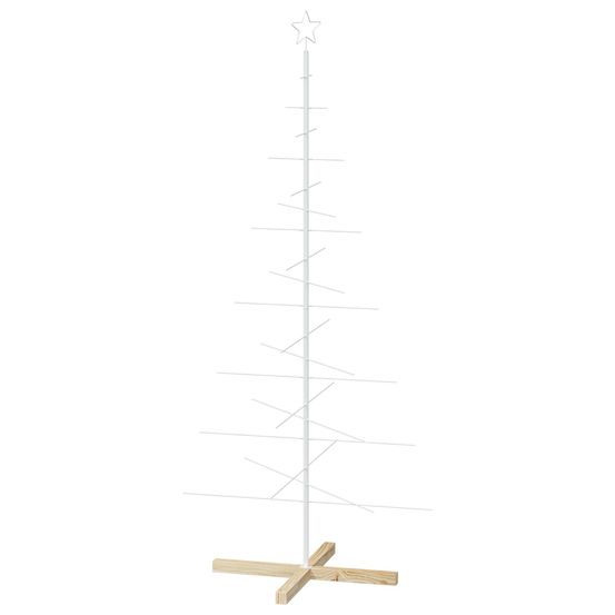 Sapin de noël en métal avec support kuopio 180 cm acier blanc