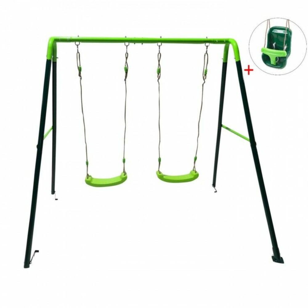 Balançoire double en métal masgames olea + siège bébé